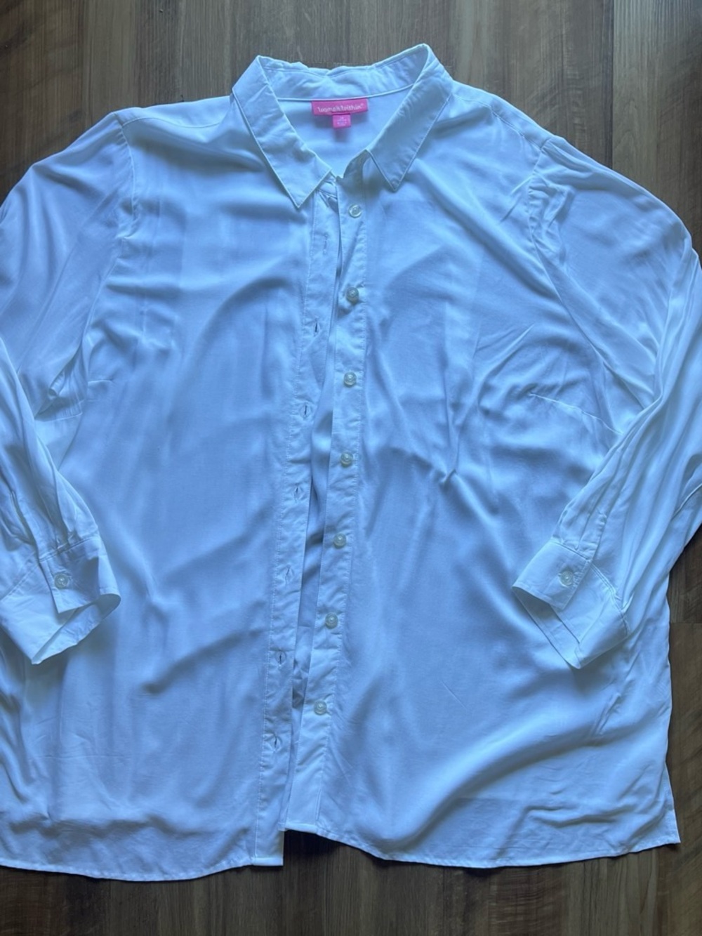 Woman Within White Button-Down Shirt - Classic Collared Women's Top